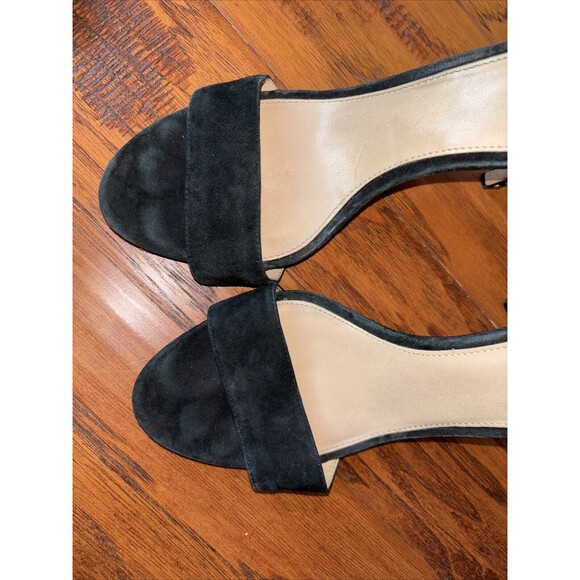 Vince Camuto Fora Heels Black Studs Ankle Strap Leather Peep Toe 9.5 - Picture 6 of 10